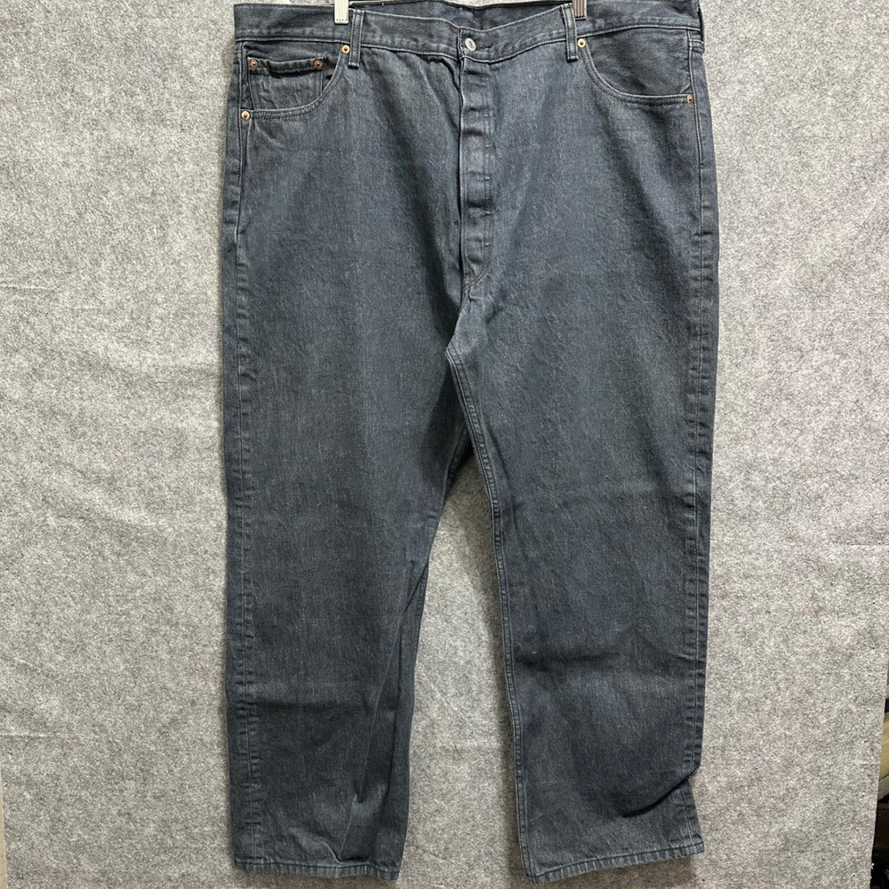 Levi's 501 Original Fit Jeans Mens 48x34 Black‎ Straight Leg Button Fly Denim